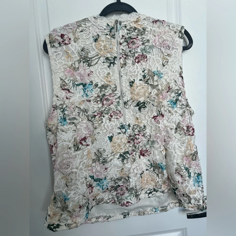 Nanette Lepore Sleeveless Lace Top Size XL‎ (0473)